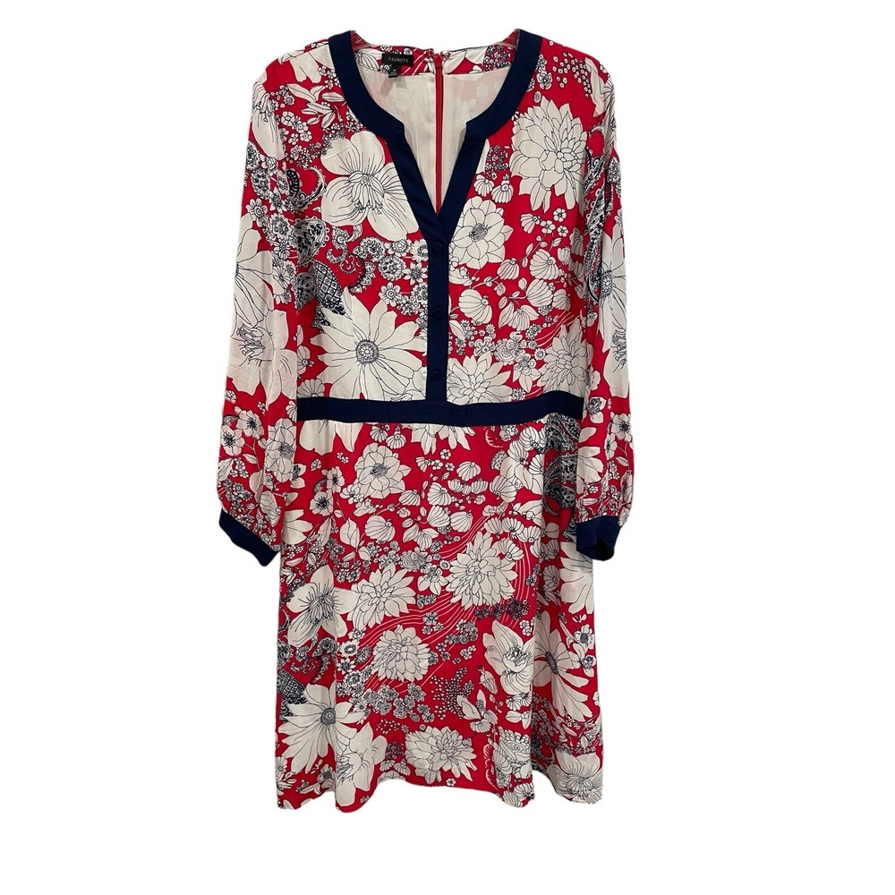 Talbots Sz 16 DRESS Floral Midi Summer‎ Vacation SI54
